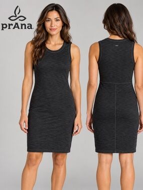 Prana Vertex Black Sleeveless Charcoal Dress